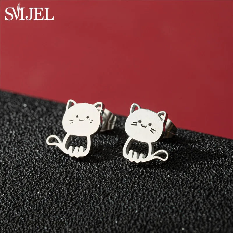 Aros Gatito Plateado