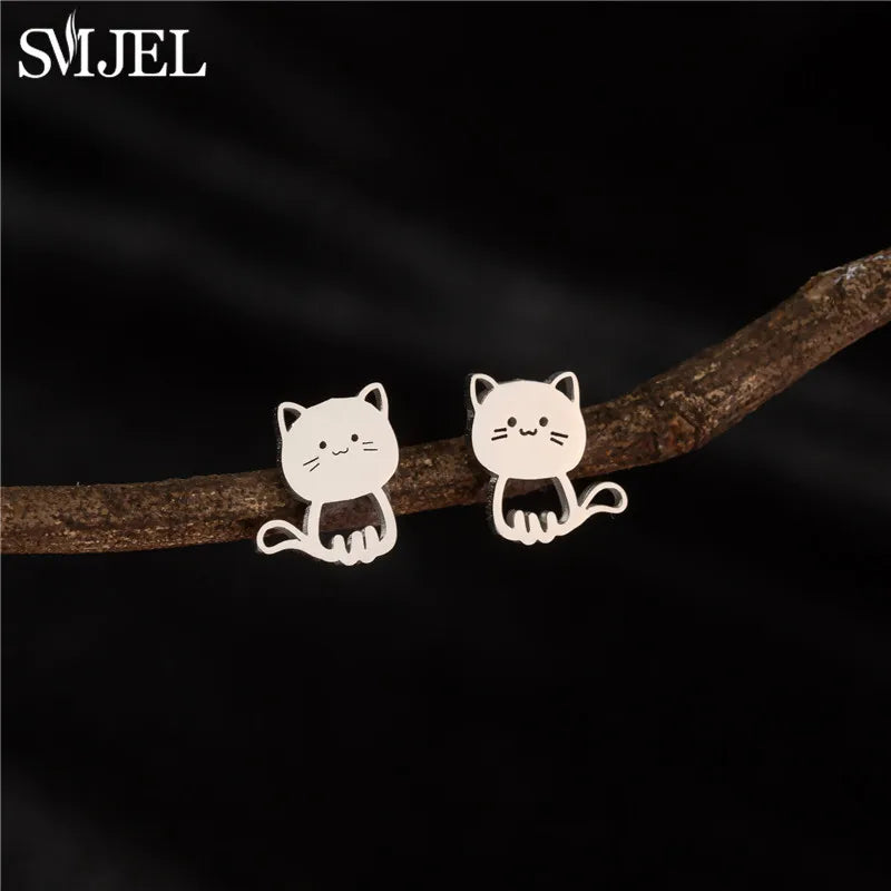 Aros Gatito Plateado