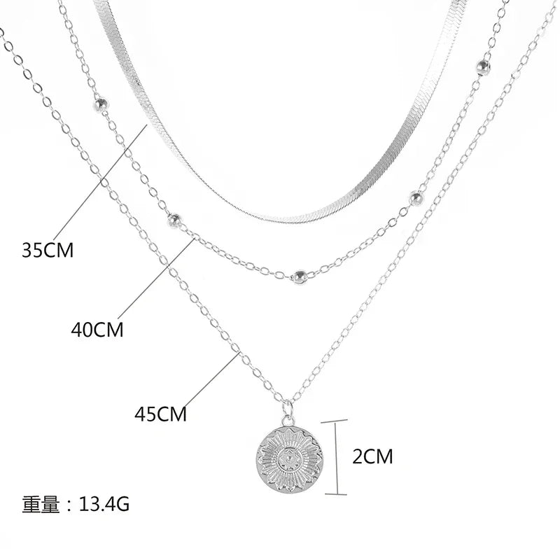 Collar Triple Capa Plata