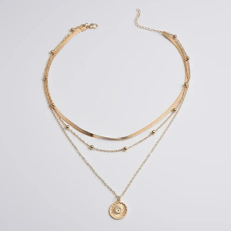 Collar Triple Capa Plata