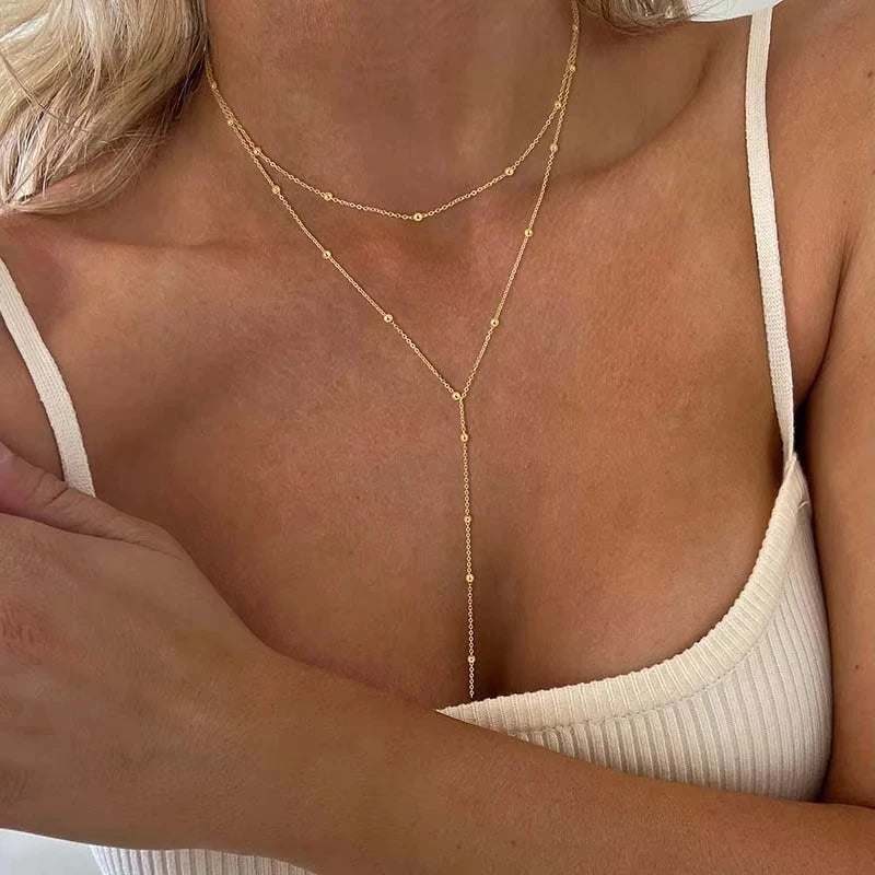Collar Lariat Dorado